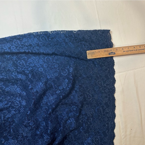 Vince Camuto off the shoulder Navy Blue metallic Gown Size 16W - Picture 7 of 8